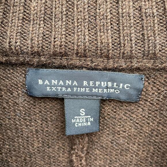Banana Republic Cardigan Sweater Brown 100% Merino Wool Small Brown - Picture 10 of 10